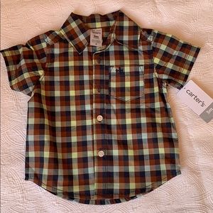 Carter’s baby boy’s short sleeves shirt. Plaids.